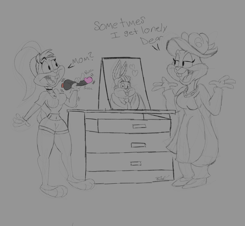absurd_res anthro emanuelanimate female hi_res lola_bunny looney_tunes patricia_bunny sex_toy the_looney_tunes_show walter_bunny warner_brothers