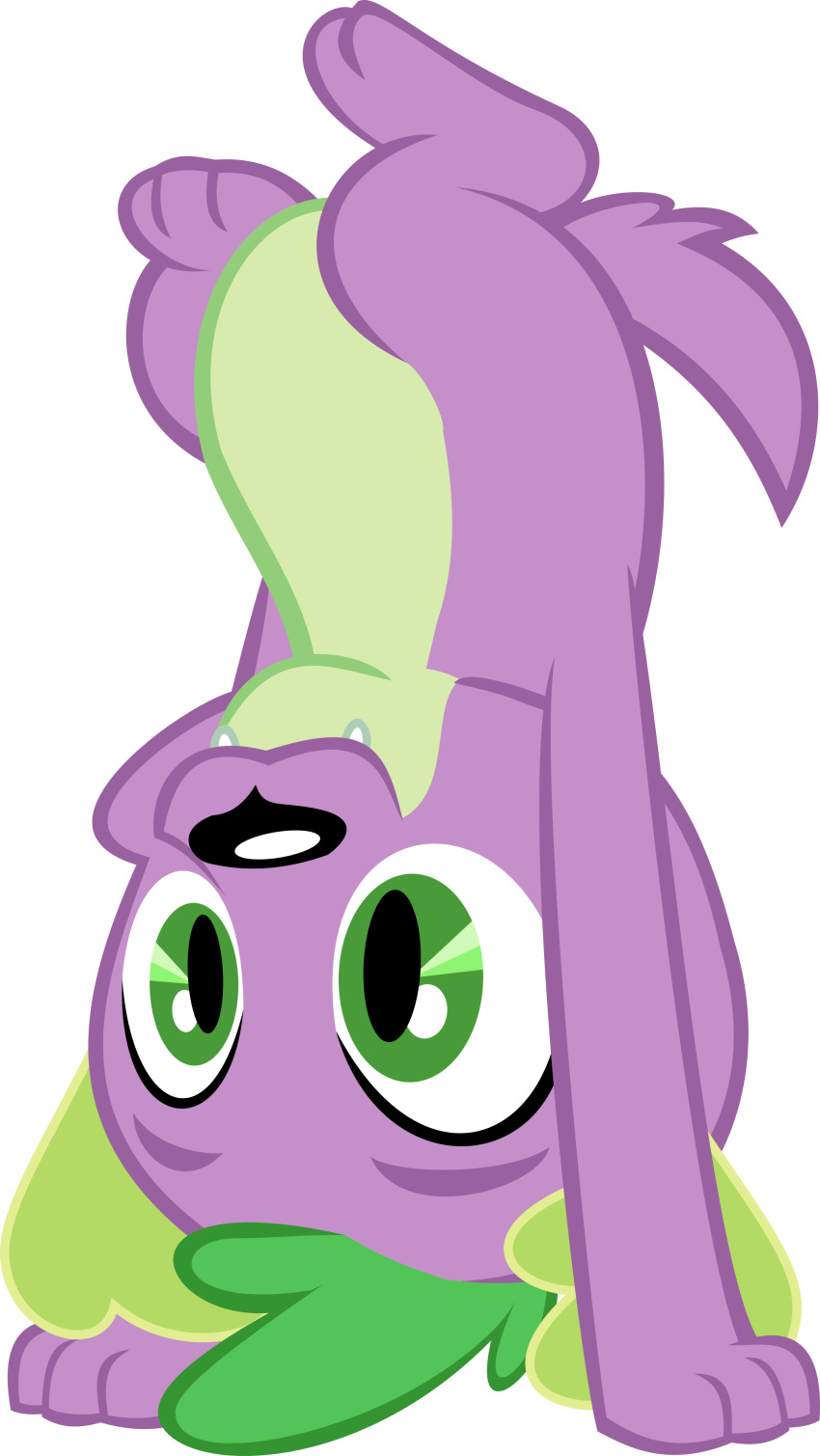 absurd_res alpha_channel canid canine canis domestic_dog equestria_girls fangs feral fur green_body green_eyes green_fur handstand hasbro hi_res male mammal my_little_pony purple_body purple_fur red4567 simple_background solo spike_(eg) teeth transparent_background upside_down yoga
