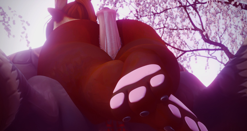 17:9 3d_(artwork) anthro bear blizzard_entertainment bodily_fluids bovid bovine cherry_blossom digital_media_(artwork) dsgh duo equid equine erection faceless_character faceless_female faceless_male female female_penetrated genitals hi_res humanoid male male/female male_penetrating mammal nude outside pandaren pawpads paws penetration penis plant sex tauren thigh_sex warcraft