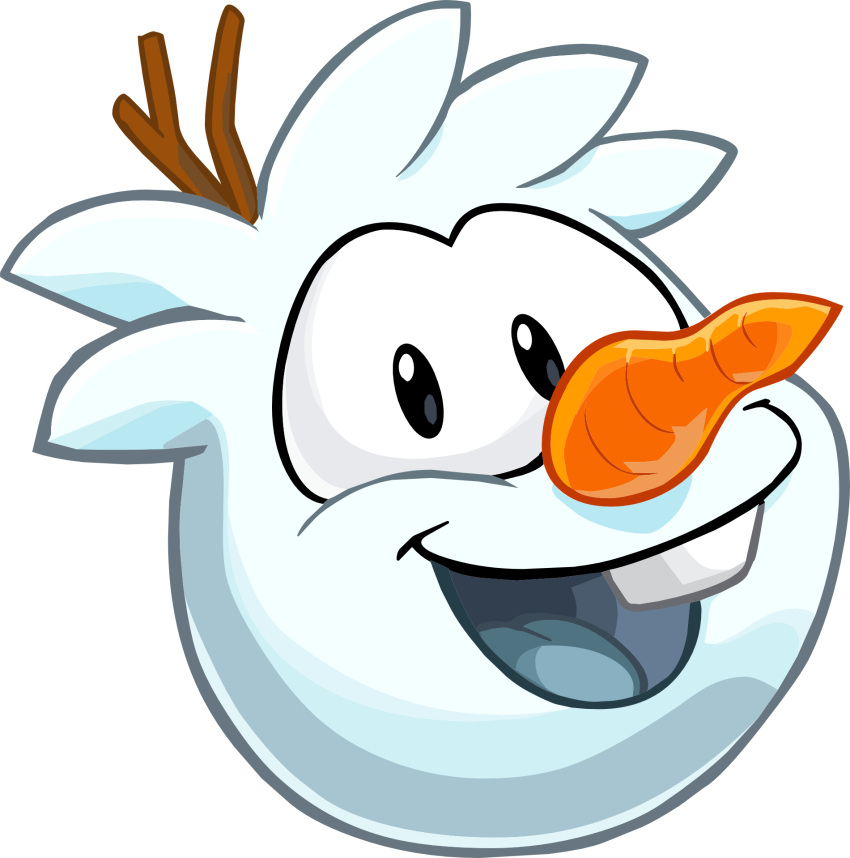 ambiguous_gender carrot_nose club_penguin full-length_portrait hi_res looking_at_viewer official_art open_mouth portrait puffle snowman_puffle solo unknown_artist upper_teeth_only white_body