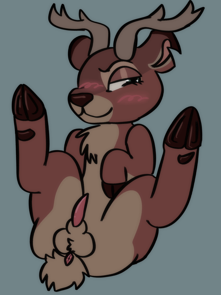 absurd_res anatomically_correct anatomically_correct_genitalia anatomically_correct_penis animal_genitalia animal_penis antlers anus balls bambi_(film) blush butt cervine_genitalia cervine_penis chibi crotch_tuft deer disney eyelashes feral genitals glistening glistening_eyes glistening_genitalia glistening_hooves glistening_nose glistening_penis hi_res hooves horn jackrabbit_(artist) male mammal notched_ear penis presenting presenting_anus presenting_balls presenting_hindquarters presenting_penis ronno scut_tail sheath short_tail smile smirk soft_colors solo tail tuft