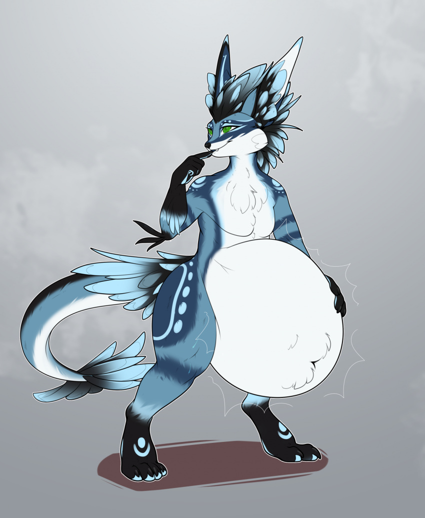 anthro belly big_belly cmitchell digestion full green_eyes hefty hi_res invalid_tag long_ears long_tail male organs pred predator_(disambiguation) rubs same size solo squeezes squirming squirmy stomach stuffing swallowed tail tommy_(disambiguation) vore