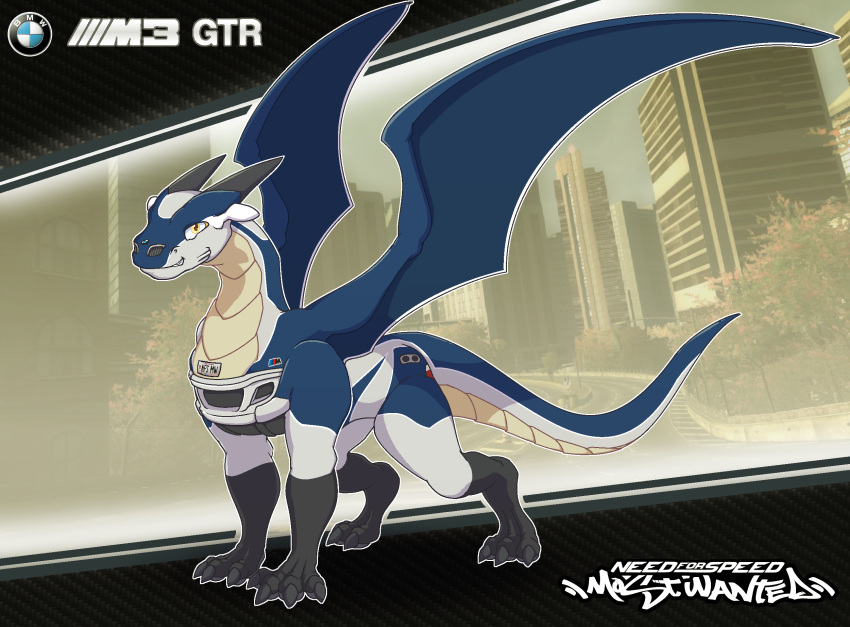 alternate_species bmw bmw_m3_gtr dragon dragonification electronic_arts feral hi_res male need_for_speed scalie solo western_dragon yipthecoyotepup