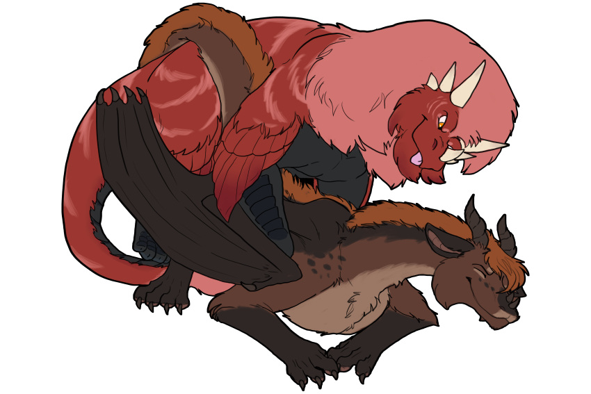 absurd_res arwuld blep brown_body brown_fur brown_horn brown_wings countershade_chest countershade_fur countershade_neck countershading dahurgthedragon doggystyle dominant dominant_feral dominant_male dragon duo eyes_closed facial_horn feathers female female_penetrated feral forearms from_behind_position fur furred_dragon gloves_(marking) grey_pawpads hair hi_res horn leaning leaning_forward looking_at_another looking_at_partner lying male male/female male_penetrating male_penetrating_female mane mane_hair markings membrane_(anatomy) membranous_wings mounting on_front orange_mane pawpads paws penetration pink_body pink_feathers pink_pawpads pink_tongue rape_face red_body red_feathers scaled_forearms scaled_legs scaled_underbelly scales scalie sex simple_background small_horn smile spots striped_markings striped_tail stripes submissive submissive_female tail tail_markings tan_body tan_countershading terra tongue tongue_out western_dragon white_horn wings yellow_eyes