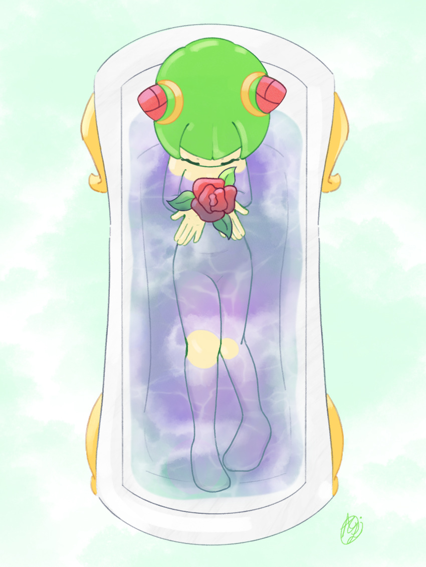 anthro bathing bathtub cosmo_the_seedrian elemental_creature female flora_fauna flower hi_res innotsu nude petals plant rose_(flower) seedrian sega solo sonic_the_hedgehog_(series) sonic_x