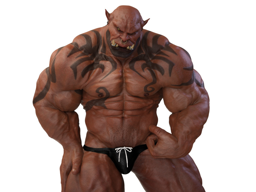 3d_(artwork) abs biceps clothed clothing digital_media_(artwork) garrosh_hellscream hi_res humanoid humanoid_pointy_ears m.freak male muscular muscular_humanoid muscular_male nipples orc pecs solo tattoo underwear underwear_only vein veiny_muscles