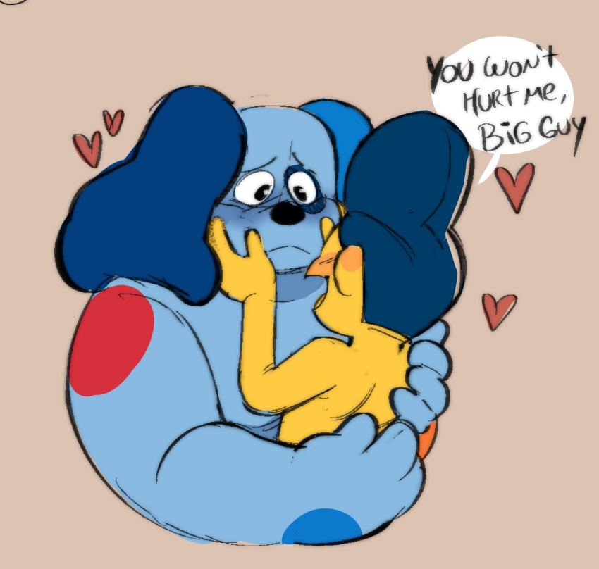 &lt;3 2023 anthro barnaby_beagle beagle big_ears black_eyes black_nose blue_body blue_ears blue_face blue_hair blush calazotauvu canid canine canis dialogue domestic_dog duo embrace english_text eye_contact floppy_ears glistening glistening_eyes hair hand_on_face happy hi_res hug huge_ears humanoid hunting_dog looking_at_another looking_at_partner looking_down male male/male mammal multicolored_body noseless nude o_o open_mouth raised_arms red_body round_eyes round_head round_nose sad sad_eyes scent_hound shadow short_hair simple_background size_difference skinny skinny_humanoid skinny_male smile speech_bubble talking_to_another talking_to_partner tan_background text tongue toony two_tone_body wally_darling welcome_home wide_eyed yellow_body yellow_ears yellow_face yellow_tongue