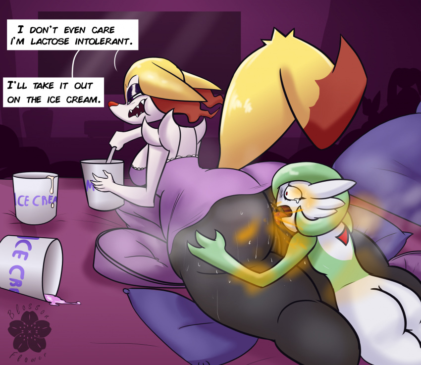 alundra_(blossonflower) anal anthro anus blossonflower bodily_fluids braixen butt butt_focus butt_worship crying dessert duo emma_(blossonflower) fart fart_cloud fart_fetish farting_in_mouth farting_on_another farting_on_face female female/female food gardevoir generation_3_pokemon generation_6_pokemon hi_res ice_cream icking interspecies licking licking_ass musk musk_clouds nintendo oral pokemon pokemon_(species) pokephilia rimming rimming_female sex slave steam steamy_anus sweat sweatdrop sweaty_butt tears tongue tongue_out torture worshiping