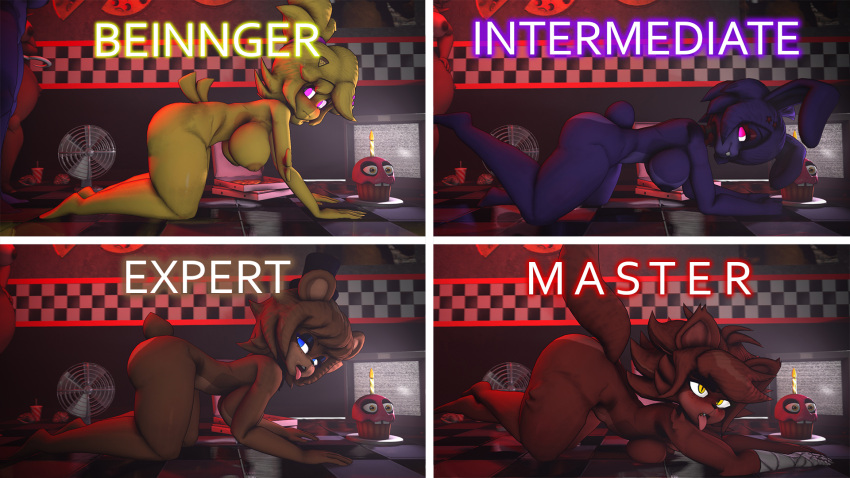 3d_(artwork) ahegao all_fours animal_humanoid anthro arched_back avian bear bedroom_eyes big_breasts big_butt bird blonde_hair blue_eyes bonnie_(cally3d) bonnie_(fnaf) breasts brown_body brown_fur brown_hair butt canid canid_humanoid canine canine_humanoid chicken container crossed_legs cup cupcake_(fnaf) digital_media_(artwork) duo eye_roll female five_nights_at_freddy's food fox fox_humanoid foxy_(cally3d) foxy_(fnaf) freddy_(fnaf) fredina's_nightclub fredina_(cally3d) fur galliform gallus_(genus) group hair hi_res humanoid kneeling lagomorph legs_together leporid looking_at_viewer looking_pleasured looking_up mammal mammal_humanoid meme monitor narrowed_eyes nude paper phasianid purple_body purple_eyes purple_fur purple_hair rabbit raised_leg red_body red_fur red_hair rednewth scottgames seductive solo source_filmmaker tail television text tongue tongue_out trio tv_screen yellow_body yellow_eyes yellow_fur