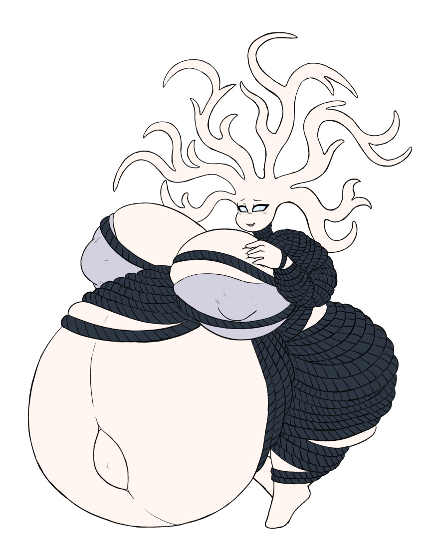 abdominal_bulge absurd_res alien anthro arthropod belly belly_expansion belly_grab belly_inflation beverage big_belly big_breasts big_butt bloated blush bra breast_grab breasts butt chubby_cheeks chubby_female close_to_bursting clothing embarrassed expansion fat_rolls fecharis female flustered glorp hand_on_breast heavy hefty hi_res hollow_knight huge_belly huge_breasts huge_butt huge_hips humanoid hyper hyper_belly hyper_butt hyper_pregnancy inflation larger_female macro marzibelly obese onomatopoeia overweight overweight_female plant pregnant pregnant_female rumbling_stomach shy silksong size_difference solo sound_effects standing stretched stretching tall taller_female team_cherry text thick_thighs tight_fit tree underwear white_lady_(hollow_knight) wide_hips