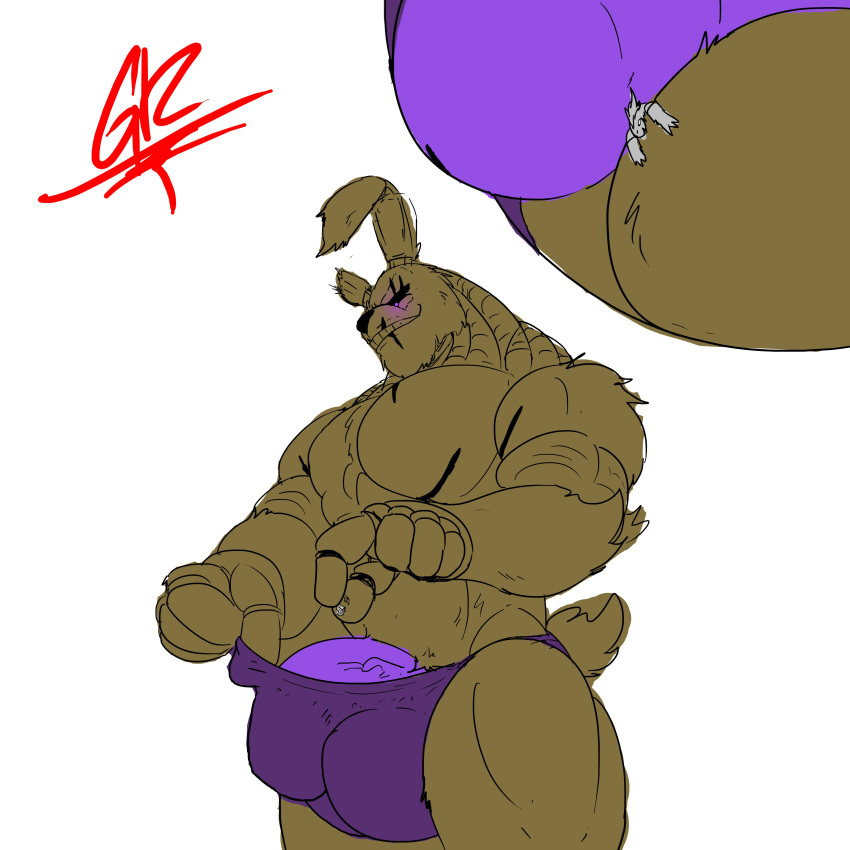 2023 absurd_res animatronic anthro balls balls_outline barazoku biceps big_balls big_bulge big_penis bulge clothed clothing digital_media_(artwork) dragon duo extreme_size_difference five_nights_at_freddy's five_nights_at_freddy's_3 fur genital_outline genitals glans green_body green_fur grilder123 grilder_(character) hi_res humanoid_genitalia humanoid_penis inside_clothing inside_underwear lagomorph leporid machine male male/male mammal micro muscular muscular_anthro muscular_male muscular_thighs pecs penis purple_eyes quads rabbit robot scottgames size_difference sketch smile springtrap_(fnaf) tail teeth thick_thighs underwear underwear_only vein veiny_penis