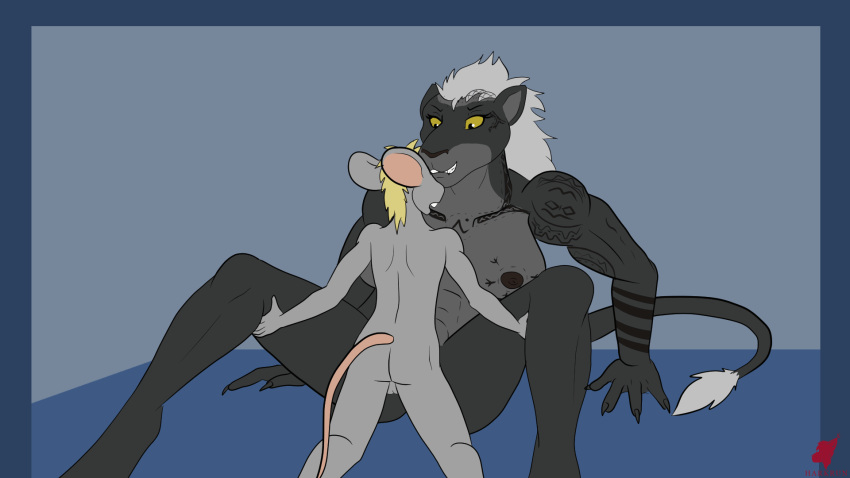 animated anthro bouncing_breasts breasts duo felid female harkrun hi_res larger_female lion male male/female mammal mouse murid murine nude pantherine penetration rodent sex size_difference smaller_male vaginal vaginal_penetration