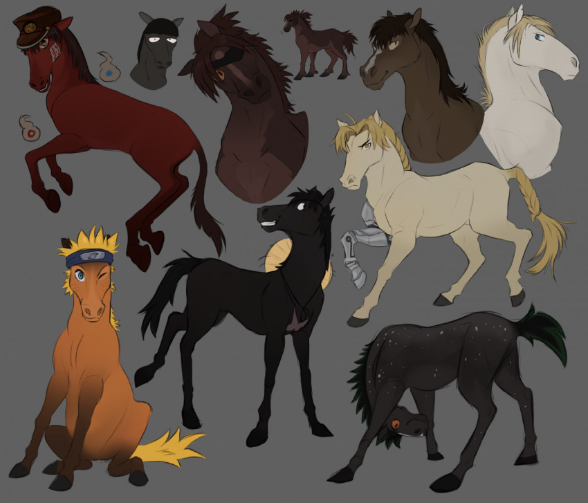 alternate_species ambiguous_gender attack_on_titan black_mane blonde_mane braided_tail clothing edward_elric equid equine feral feralized fullmetal_alchemist furrification goatscheming group hange_zoe hat hat_only headgear headgear_only headwear headwear_only hooves horse hunter_x_hunter kurapika_(hunter_x_hunter) leorio_paradinight mammal mane mob_psycho_100 monkey_d._luffy mostly_nude naruto naruto_uzumaki one_(manga) one_piece orange_body prosthetic prosthetic_leg prosthetic_limb red_body shigeo_kageyama sitting toilet-bound_hanako-kun yugi_amane