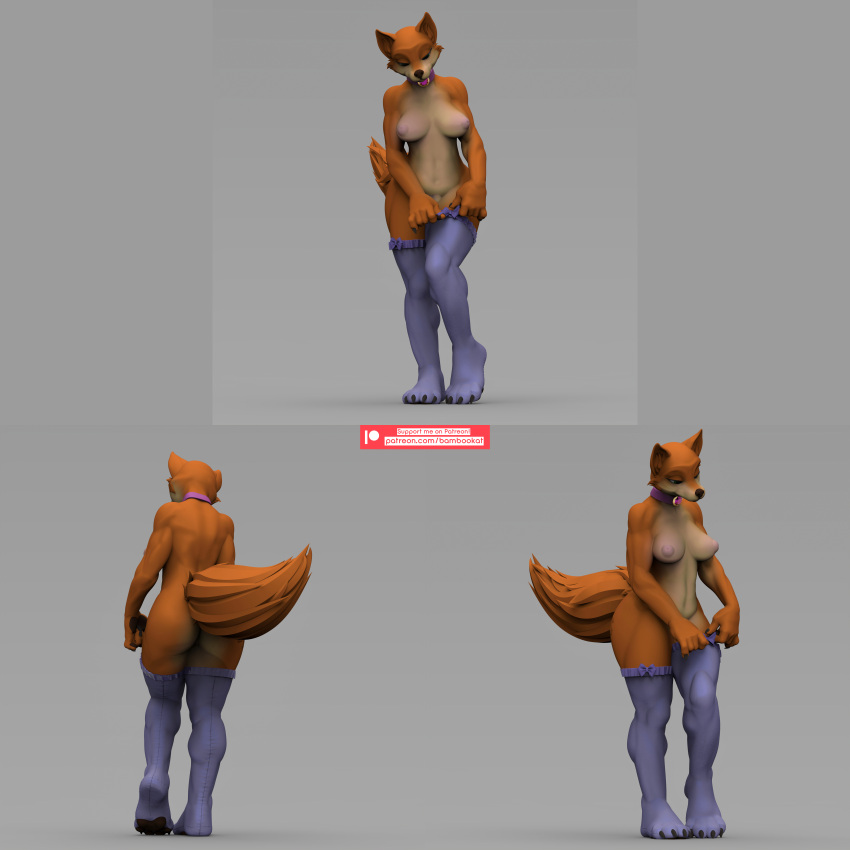 absurd_res anthro bambookat breasts canid canine claws clothing disney female fox fox_tail hi_res legwear maid_marian mammal medieval medieval_clothing robin_hood_(disney) solo standing stockings