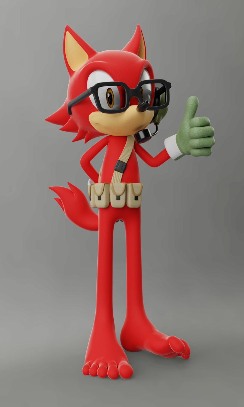 3d_(artwork) 5_toes absurd_res anthro barefoot canid canine canis custom_character_(sonic_forces) digital_media_(artwork) eyewear feet feetymcfoot gadget_the_wolf glasses hi_res male mammal red_body sega solo sonic_forces sonic_the_hedgehog_(series) toes wolf