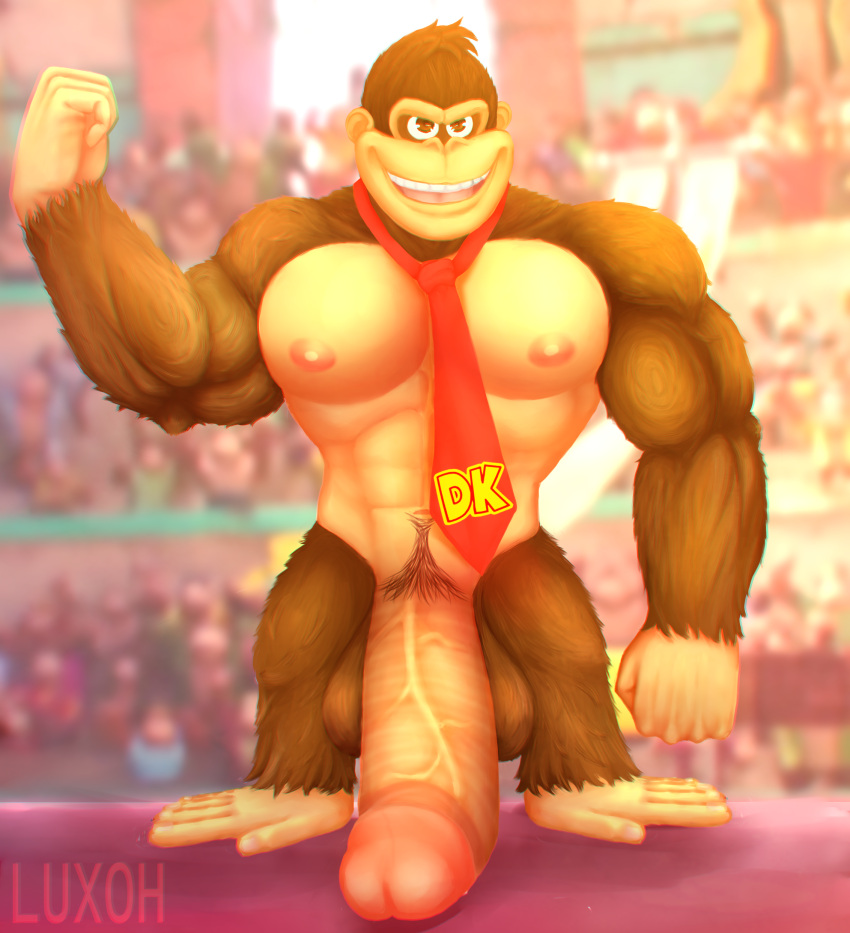 2023 abs absurd_res after_orgasm anthro ape arena areola artist_name balls barazoku biceps big_balls big_breasts big_bulge big_glans big_muscles big_nipples big_pecs big_penis biped blurred_background bodily_fluids body_hair breasts brown_body brown_eyes brown_fur bulge chromatic_aberration closed_smile container countershading crouching day donkey_kong_(character) donkey_kong_(series) feet flaccid flexing floor foreskin fur genital_fluids genitals gorilla grin haplorhine hi_res huge_balls huge_breasts huge_penis humanoid_genitalia humanoid_penis illumination_entertainment looking_at_viewer luxoh male male/male mammal manly mario_bros mario_kart monkey_feet mouth_closed muscular muscular_anthro muscular_male navel necktie nintendo nipples outside partially_retracted_foreskin pecs penis pinup pose presenting presenting_balls presenting_body presenting_penis primate pubes saggy_balls screencap screencap_background simple_background smile smiling_at_viewer smirk snout solo standing super_smash_bros. teeth the_super_mario_bros_movie thick_penis toes twitter_handle vein veiny_penis