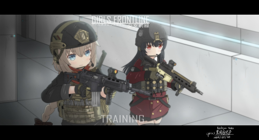 1girl absurdres ar-57 assault_rifle black_hair female_commander_(girls'_frontline) fn_fnc fnc_(girls'_frontline) girls'_frontline gun highres holding holding_gun holding_weapon kochiya_tenko military rifle tactical_clothes weapon