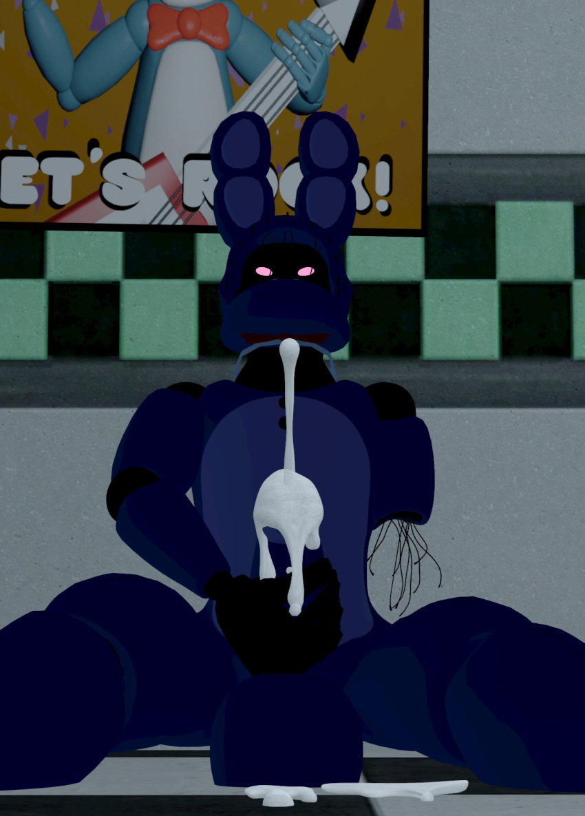 anthro balls big_balls big_load bigfurball bodily_fluids cum five_nights_at_freddy's five_nights_at_freddy's_2 genital_fluids genitals hi_res lagomorph leporid male mammal penis rabbit scottgames solo withered_bonnie_(fnaf)