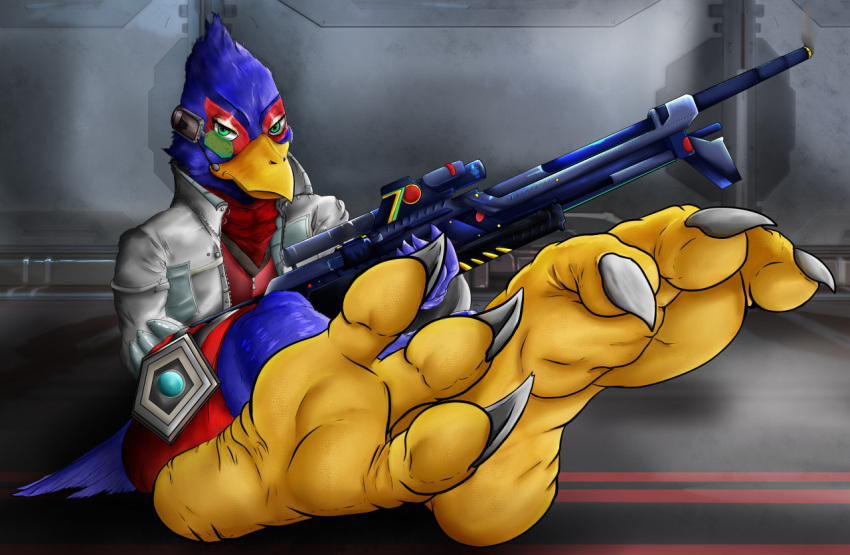 avian bird falco_lombardi feet foot_fetish male nintendo robinthefox solo star_fox