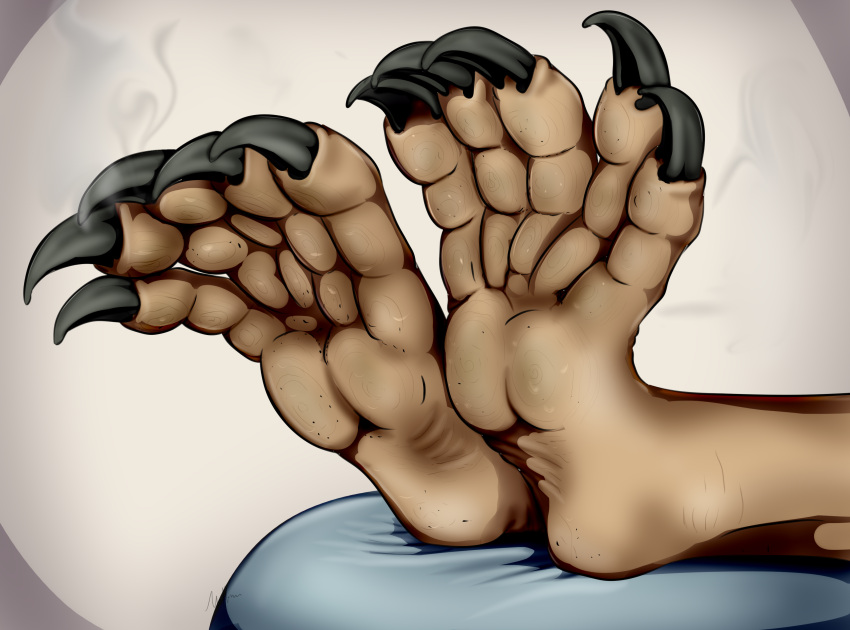 anthro barefoot bat bodily_fluids cheesy claws dirty feet foot_focus hi_res male mammal muffinvinvin musk smelly soles solo sweat toes