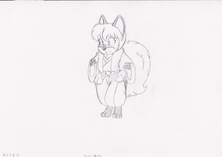 absurd_res anthro asian_clothing big_breasts biped blush breasts canid canine clothing east_asian_clothing fox hair hi_res japanese_clothing kimono kit_(kitsune_youkai) kitsune_youkai male mammal solo standing
