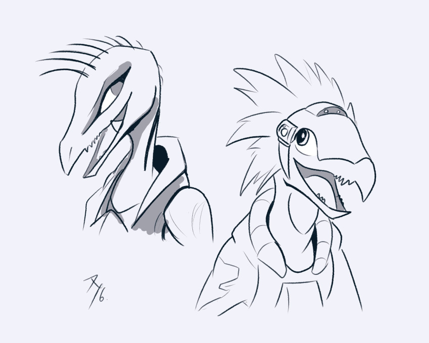 2023 akilae06 alien anthro armor avian avian_caruncle beak duo feather_hair feathers female halo_(series) headgear helmet hi_res kig-yar licking licking_lips licking_own_lips microsoft monochrome open_mouth pseudo_hair quill_hair ruuhtian_(kig-yar) scalie seductive simple_background sketch smile t'vaoan tattoo tiki_(akilae06) tongue tongue_out xbox_game_studios