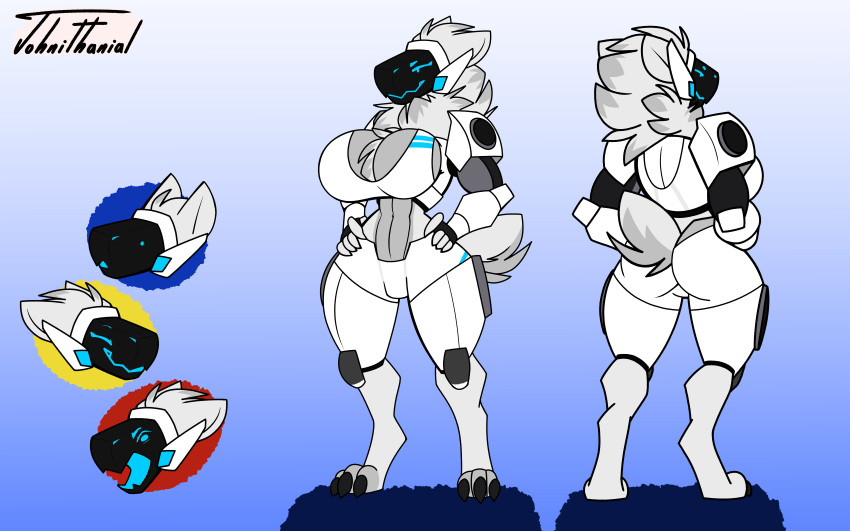 absurd_res anthro female hi_res johnithanial machine protogen solo