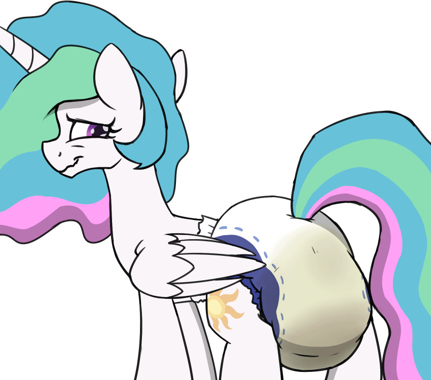 animated bodily_fluids butt clothed clothing cutie_mark diaper diaper_butt diaper_fetish diaper_use equid equine feathers feces female feral friendship_is_magic full_diaper fur genital_fluids hair hasbro hi_res horn horse looking_back looking_pleasured loop mammal mane messy_diaper my_little_pony peeing pony pooping poopy_diaper presenting presenting_hindquarters princess princess_celestia_(mlp) royalty shaking_butt short_playtime skitterpone smile smirk soiled_diaper soiling soiling_diaper solo tail third-party_edit urine used_diaper wearing_diaper wet_diaper wetting white_body white_feathers white_fur white_wings winged_unicorn wings