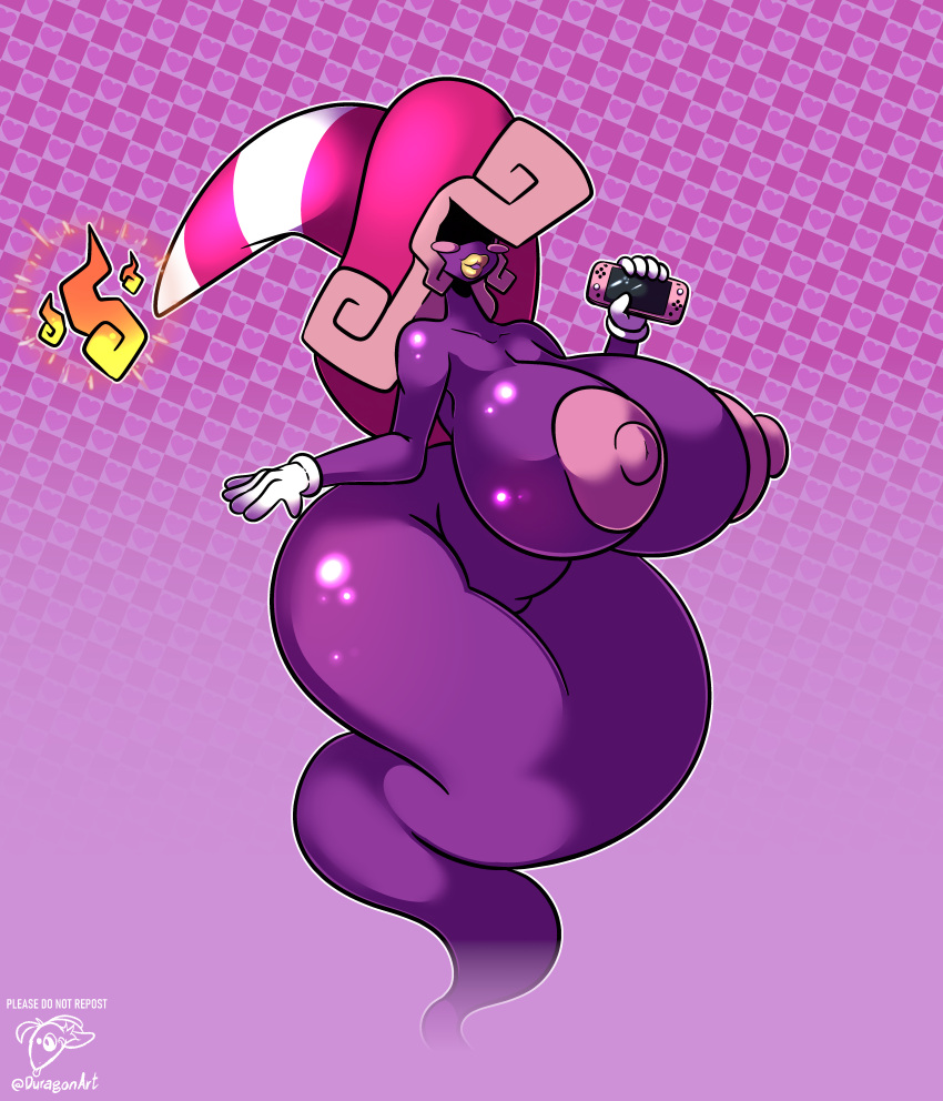 absurd_res anthro big_breasts bimbo_lip bimbofication breasts clothing duragonart female gloves hair handwear hat headgear headwear hi_res huge_breasts hyper hyper_breasts long_hair mario_bros mature_female nintendo nintendo_switch_lite overweight overweight_female paper_mario shadow_creature shadow_humanoid shadow_siren vivian_(mario) wide_hips witch_hat