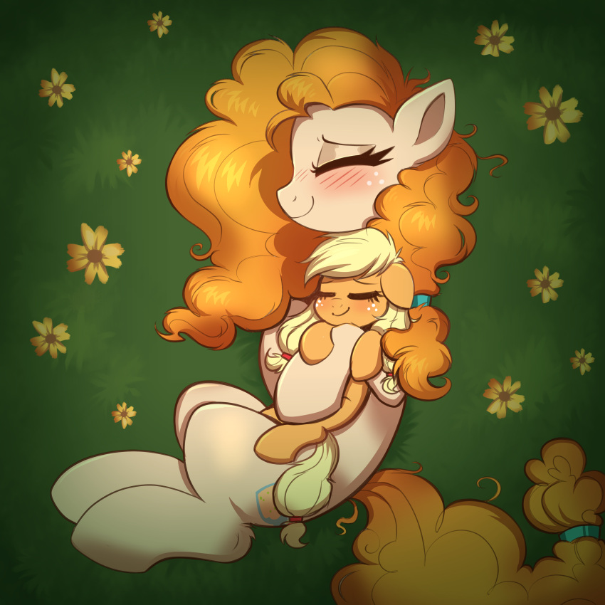 absurd_res applejack_(mlp) blonde_hair blush confetticakez daughter earth_pony equid equine eyes_closed friendship_is_magic hair hasbro hi_res horse mammal mother mother_and_child mother_and_daughter my_little_pony orange_hair parent parent_and_child pear_butter_(mlp) pony sleeping