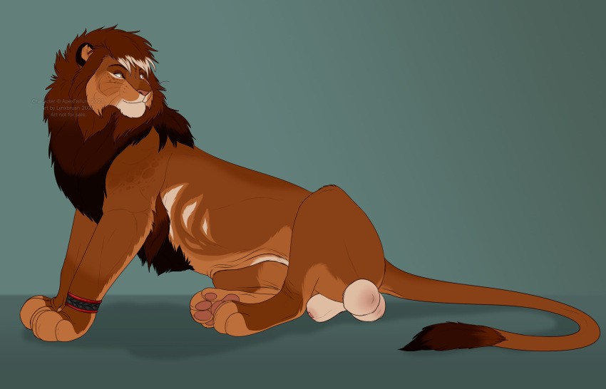 animal_genitalia animal_penis balls balls_blush big_balls big_penis blush body_blush bracelet brown_body brown_fur brown_hair carnivore colored_sketch felid feline_genitalia feline_penis feral fully_sheathed fur fur_markings genitals hair hi_res highlights_(coloring) jewelry leg_markings lion lynxbrush male mammal mane markings multicolored_body multicolored_fur multicolored_hair multicolored_tail pantherine penis quadruped scar scarred_face sheath side_balls sketch socks_(marking) solo spots spotted_body spotted_fur spotted_markings tail taji_(apexfailure) yellow_eyes