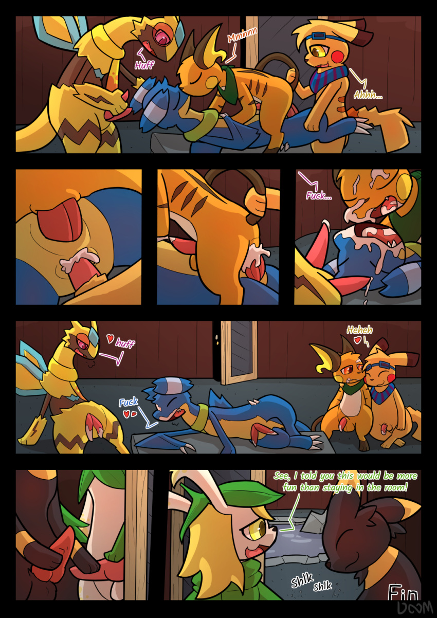 &lt;3 2_penises afterglow anal anal_penetration animal_genitalia animal_penis anthro bodily_fluids comic cum cum_in_ass cum_in_mouth cum_inside dialogue eclipse_(sparkychu) eeveelution english_text fangs_(sparkychu) flygon gabite generation_1_pokemon generation_2_pokemon generation_3_pokemon generation_4_pokemon genital_fluids genitals group handjob happy happy_sex hauta hemipenes hi_res infinitydoom legendary_pokemon male male/male mostly_nude multi_genitalia multi_penis nezu_(zarro) nintendo orange_eyes penetration penile penis pikachu pokemon pokemon_(species) raichu red_eyes scarf scarf_only sex shaymin sky_forme_shaymin sparkychu tapering_penis text umbreon yellow_eyes zarro_(zarro_the_raichu)