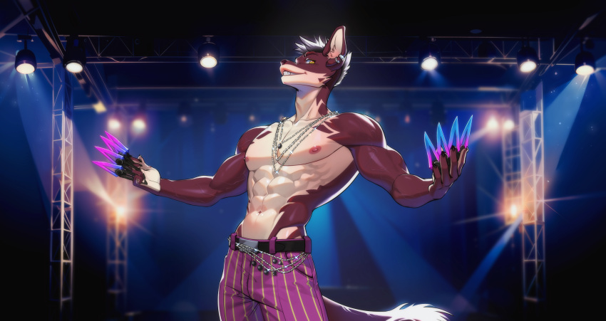 abs anthro canid canine dbd hi_res invalid_tag male mammal solo trickster wolfberrys