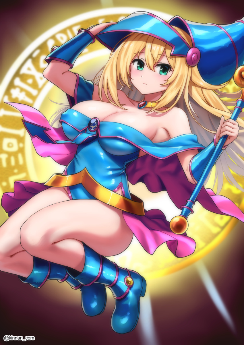 breasts dark_magician_girl highres kinnan large_breasts yu-gi-oh!