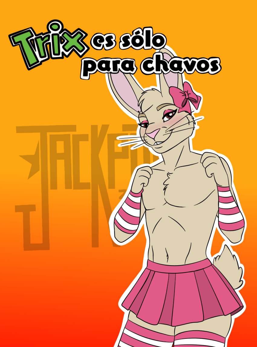 ambiguous_gender andromorph anthro blush digital_media_(artwork) hi_res intersex jackpotyeen lagomorph leporid male mammal partially_translated rabbit solo text translation_request