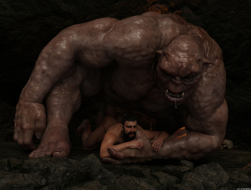 anal anal_penetration biceps duo fangs hi_res human humanoid humanoid_pointy_ears lex-icon male male/male mammal muscular muscular_humanoid muscular_male ogre penetration size_difference teeth