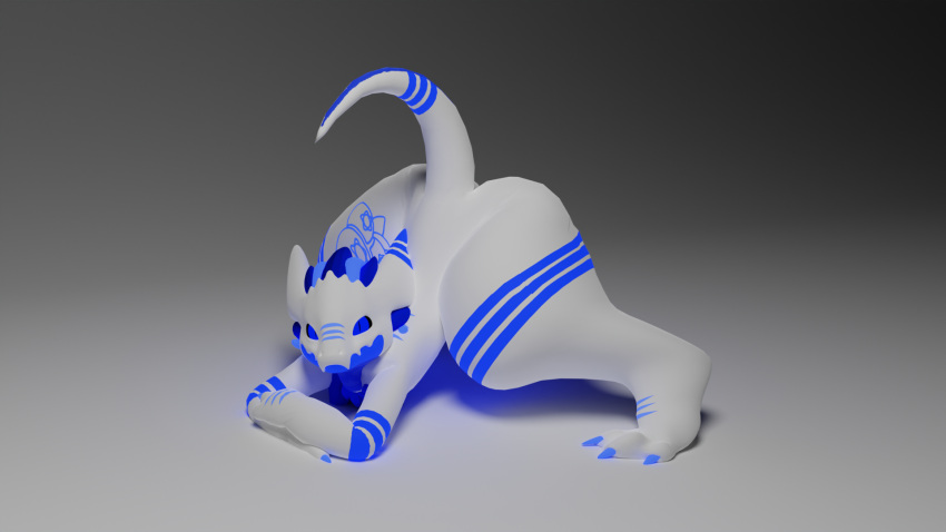16:9 3d_(artwork) anthro besuru big_butt blender_(software) blender_cycles blue_body blue_eyes blue_fur blueberry_(tritou) butt digital_media_(artwork) dragon fur hi_res jack-o'_pose looking_at_viewer male pose simple_background solo thick_thighs tritou white_body widescreen