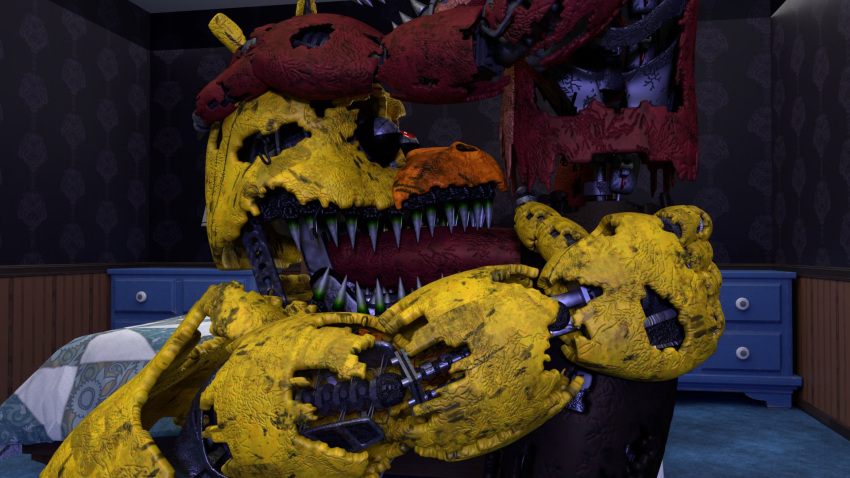 16:9 1_eye animatronic avian beak bedroom bird canid canine chicken claws duo felhesznelenev fellatio female five_nights_at_freddy's five_nights_at_freddy's_4 fox foxofnightmares galliform gallus_(genus) hand_on_head hi_res hook hook_hand humanoid kneeling machine male male/female mammal nightmare_chica_(fnaf) nightmare_foxy_(fnaf) oral penile phasianid pirate red_body red_eyes robot scottgames sex sharp_claws sharp_teeth teeth widescreen yellow_body yellow_eyes