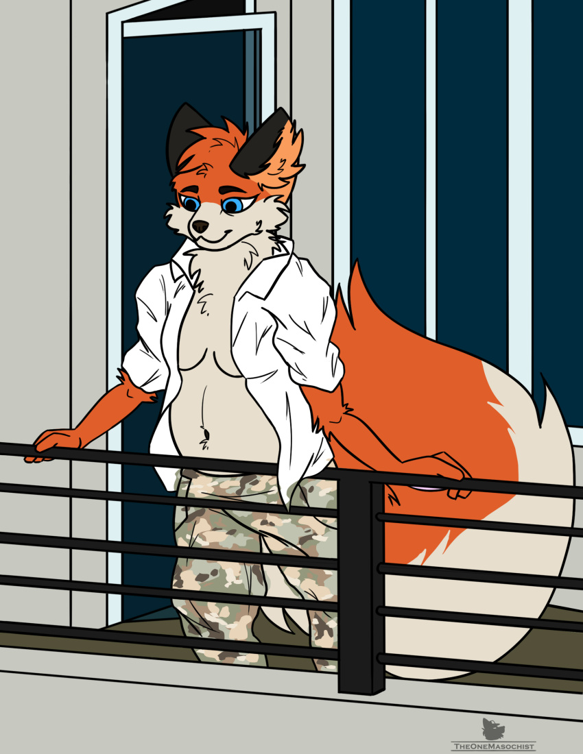 2023 anthro breasts canid canine clothed clothing digital_drawing_(artwork) digital_media_(artwork) female fox fur hi_res looking_down mammal pregnant pregnant_female solo tail taylor_(pijanyrycerz) theonemasochist