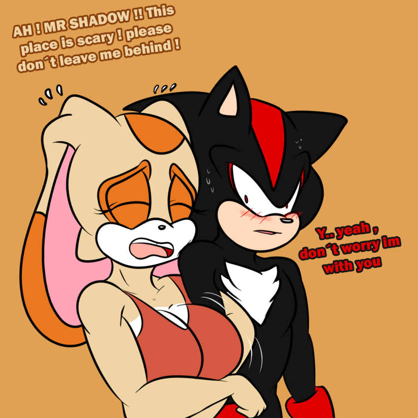 big_breasts blush breasts cream_the_rabbit duo embrace female feral hi_res hug male male/female sega shadow_the_hedgehog sonic_the_hedgehog_(series) soulyagami64 squeezing