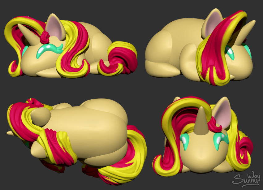 buns chibi digital_media_(artwork) equestria_girls equid equine female feral friendship_is_magic hair hair_bun hasbro horse invalid_tag mammal my_little_pony pony scale_(disambiguation) smile solo sunny_way sunset_shimmer_(eg) unicron zbrush