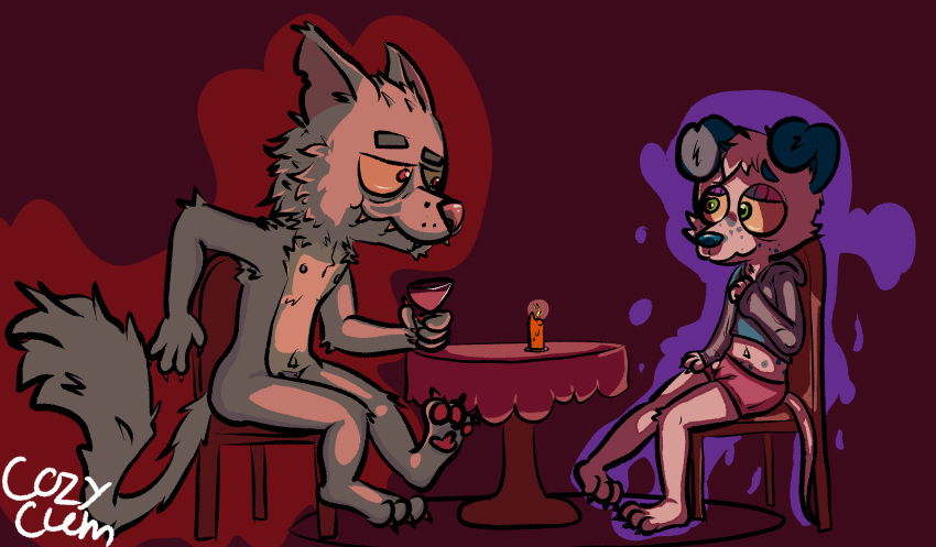 anthro blush blush_lines canid canine canis container cozy_cum_(artist) cup date dinner_date domestic_dog drinking_glass duo glass glass_container glass_cup hi_res male male/male mammal moody_lighting romantic romantic_ambiance romantic_couple romantic_dinner sea_salt smile toony were werecanid werecanine werewolf wholesome wine_glass