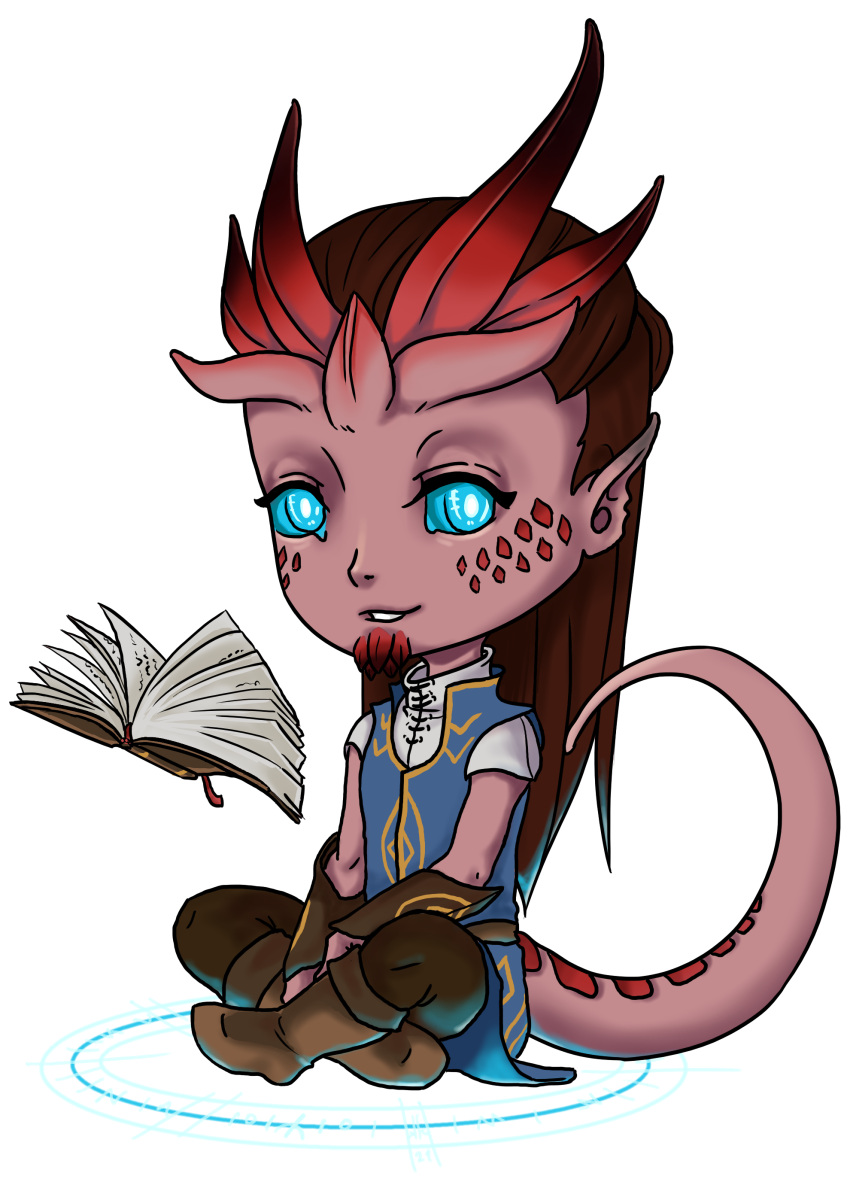 absurd_res chibi demon glowing hi_res humanoid invalid_tag redskin summoning tiefling