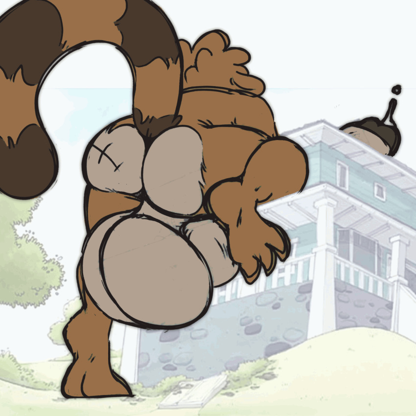 2d_animation 3_toes animated anthro balls big_balls big_butt big_penis bodily_fluids brown_body brown_fur building building_penetrated building_sex butt butt_scar cartoon_network digital_media_(artwork) dripping erection fatzoimp feet frame_by_frame fur genital_fluids genitals hi_res huge_balls huge_penis humanoid_genitalia humanoid_penis hyper hyper_balls hyper_genitalia hyper_penis low-angle_view macro macro_focus male mammal markings nude outside penis perspective_shot precum precum_drip procyonid raccoon raised_leg rear_focus rear_view regular_show rigby_(regular_show) scar short_playtime solo striped_markings striped_tail stripes tail tail_markings thrusting toes