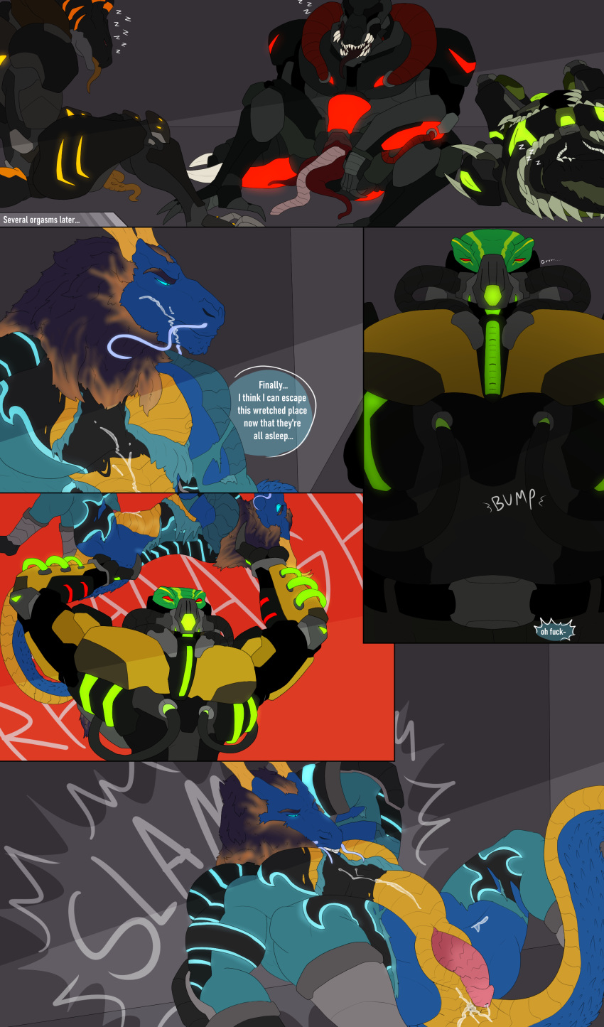 absurd_res androidass annelid anthro dragon fight forced group hi_res leech male male/male nude