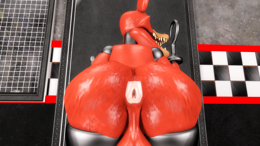 absurd_res anthro anus big_butt bubble_butt butt butt_focus canid canine five_nights_at_freddy's five_nights_at_freddy's_2 fox foxy_(fnaf) hi_res male mammal scottgames skelefoxdesign withered_foxy_(fnaf)