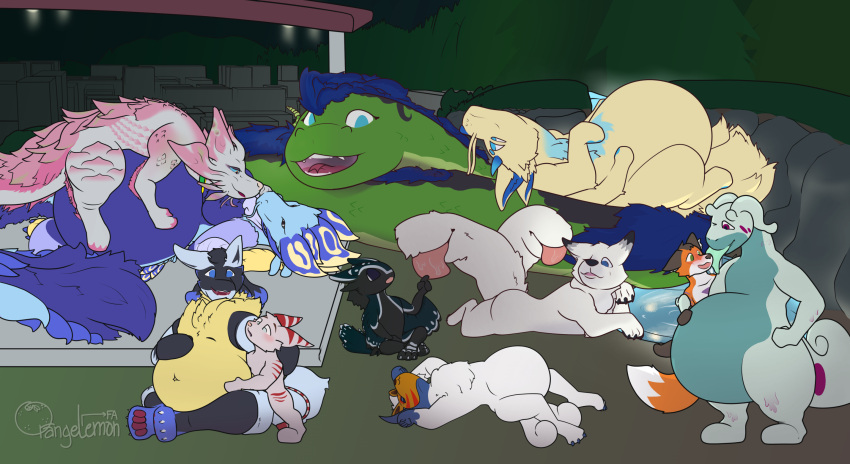 absol absorption_vore apode avali belly big_belly canid canine capcom draconcopode fatfur female fox gain generation_3_pokemon generation_4_pokemon generation_6_pokemon goodra group hi_res invalid_tag legless leviathan_(mh) lucario male mammal mizutsune moblie monster_hunter naga nintendo overweight pokemon pokemon_(species) public reptile scalie serpentine snake vore weight_gain weights