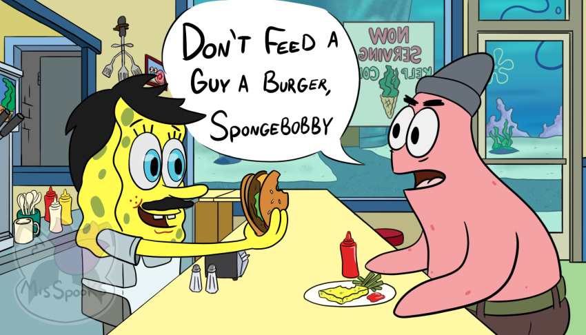 anthro bob's_burgers digital_media_(artwork) duo_in_panel group hi_res humor male male/male meme misspooks nickelodeon patrick_star spongebob_squarepants spongebob_squarepants_(character)