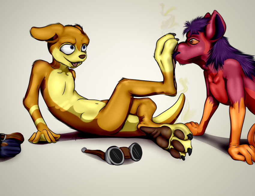 anthro bodily_fluids canid canine canis character_kyro cheesy daxter dirty domestic_dog duo fennec filth fox furry hi_res jak_and_daxter male male/male mammal muffinvinvin musk naughty_dog smelly sony_corporation sony_interactive_entertainment sweat unwashed wolf