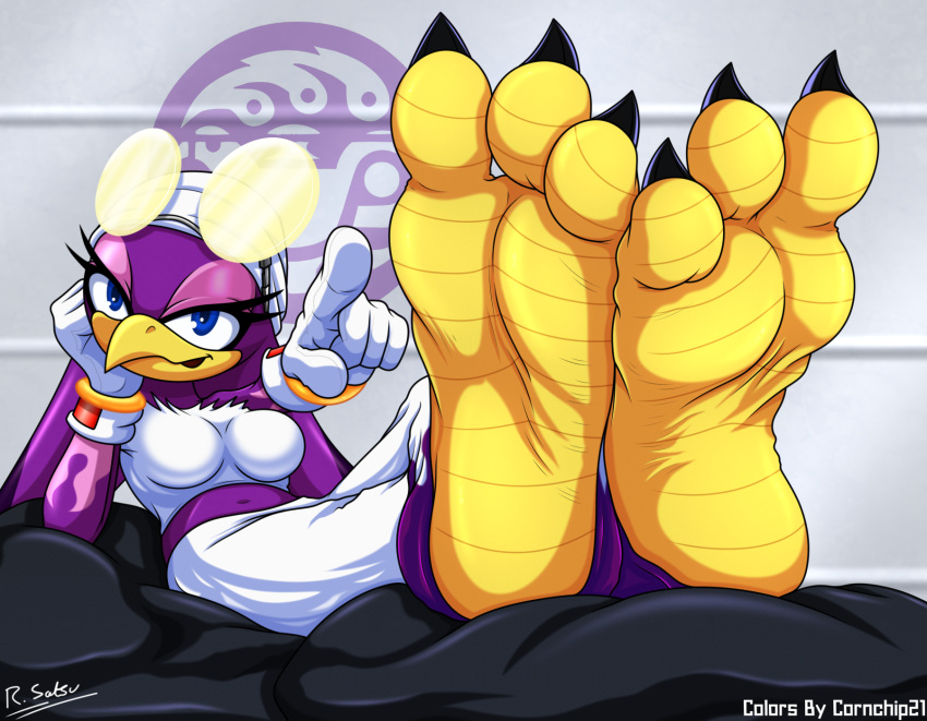 3_toes 4:3 5_fingers anthro avian avian_feet barefoot bird breasts claws clothed clothing cornchip21 eyewear feet female fingers foot_focus gesture glasses gloves handwear hi_res hirundinid looking_at_viewer midriff nitropunkarts oscine passerine pointing pointing_at_viewer sega signature soles solo sonic_riders sonic_the_hedgehog_(series) swallow_(bird) talons toe_claws toes wave_the_swallow